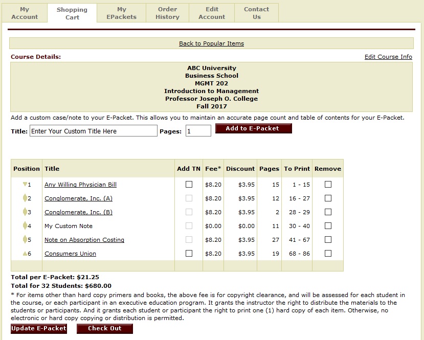 E-Packet Example